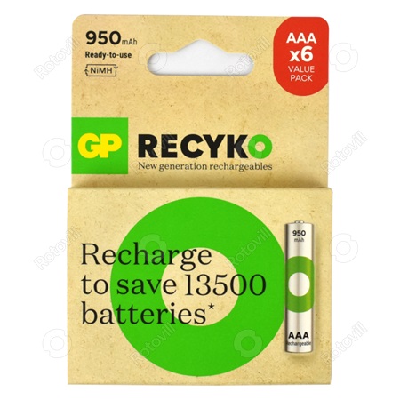 AKKUMULÁTOR GP HR03 AAA MICRO 950mAh  (6db/csomag)