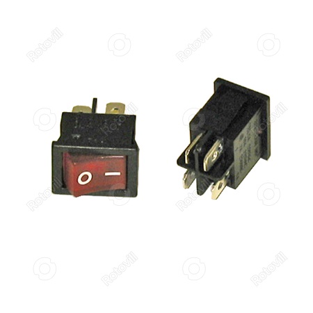 BILLENŐKAPCSOLÓ STV05 PIROS VILÁGÍTÓS SZÖGLETES SZÁMOS  SZV620/623