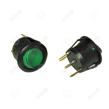 BILLENŐKAPCSOLÓ STV08 ZÖLD VILÁGÍTÓS KEREK