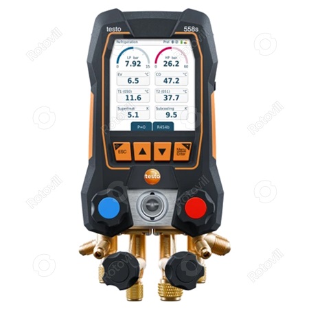 DIGITÁLIS SZERVÍZCSAPTELEP TESTO 558s (4-utas szelepblokkal és intuitív érintőképernyővel)