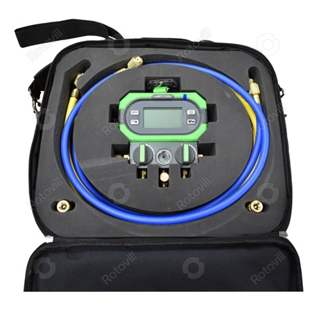 DIGITÁLIS SZERVÍZCSAPTELEP SZETT WIPCOOL MDG-2K  2 UTAS R22,  R32, R410A (D=50 mm,3x1/4-ES 150 cm TÖMLŐ SZETTEL)