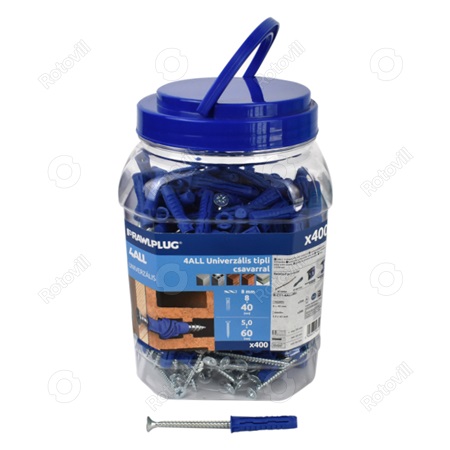 DÜBEL (TIPLI)+ CSAVAR 4ALL UNIVERZÁLIS (200db)