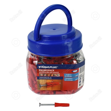 DÜBEL (TIPLI)+ CSAVAR UNO UNIVERZÁLIS (250db)