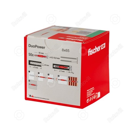 DÜBEL (TIPLI) FISCHER DuoPower 8 x 65 (50db/doboz)