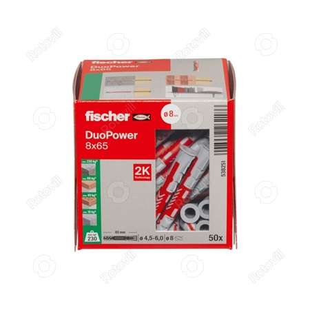 DÜBEL (TIPLI) FISCHER DuoPower 8 x 65 (50db/doboz)
