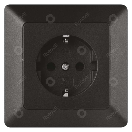 FÖLDELT ALJZAT ANTRACIT (egyszeres dugalj védőtüskével és gyermekzárral) IP20