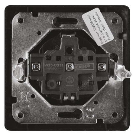 FÖLDELT ALJZAT ANTRACIT (egyszeres dugalj védőtüskével és gyermekzárral) IP20