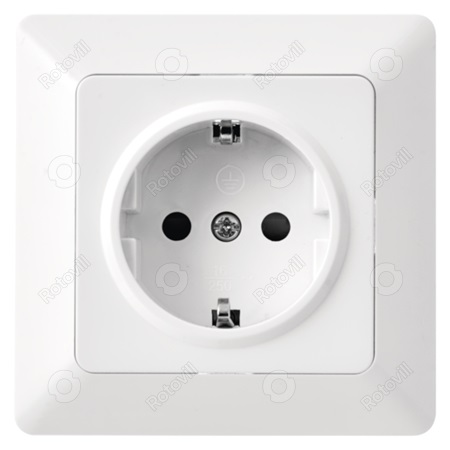 FÖLDELT ALJZAT FEHÉR (egyszeres dugalj védőtüskével és gyermekzárral) IP20