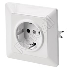 FÖLDELT ALJZAT FEHÉR (egyszeres dugalj védőtüskével és gyermekzárral) IP20