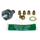 GÁZTŰZHELY FÚVÓKA KÉSZLET PB-RE ZANUSSI (vékony tengelyes/régebbi típus)