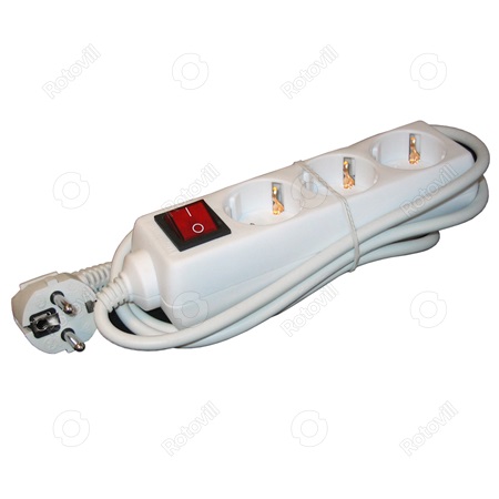 HOSSZABBÍTÓ 3-AS 1,4M FEHÉR (KAPCSOLÓS)