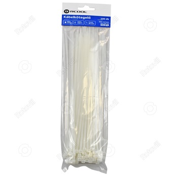 KÁBELKÖTEGELŐ RCOOL FEHÉR (300mm x 4,5mm) 100db/csomag