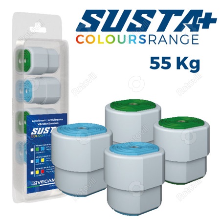 KLÍMATARTÓ KONZOLHOZ RUGÓS REZGÉSCSILLAPÍTÓ GUMIBAK SUSTA+ 55 kg (ZÖLD-KÉK)