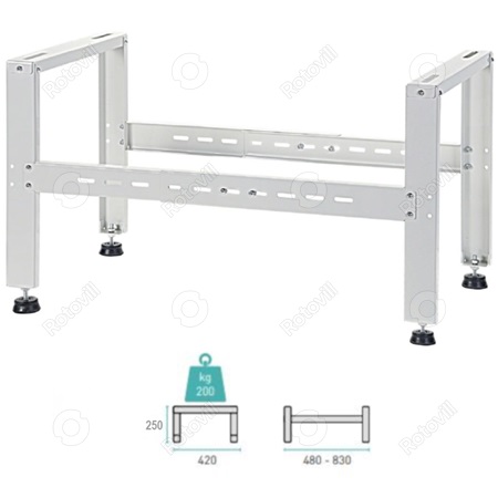 KLÍMATARTÓ KONZOL TALAJRA-TETŐRE, (HÓHATÁR KONZOL) Terhelhetőség: 200 kg-ig, (250x420x480-830 mm)