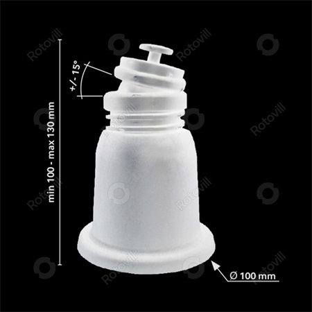 KLÍMATARTÓ LÁB, DÖNTHETŐ, REZGÉSCSILLAPÍTÓ GUMIBAKKAL, (FEHÉR/325 KG-IG), 100-130 mm