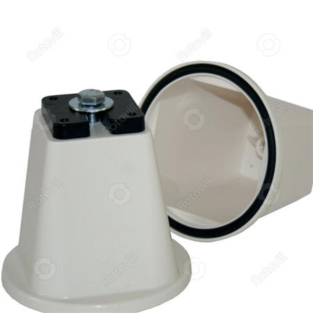 KLÍMATARTÓ LÁB, REZGÉSCSILLAPÍTÓ GUMIBAKKAL, (FEHÉR, 500 KG-IG), 95 mm