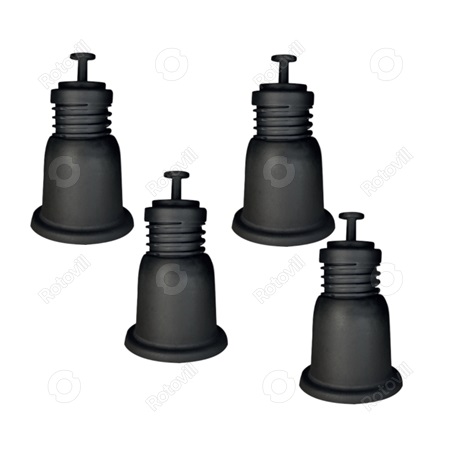 KLÍMATARTÓ LÁB, REZGÉSCSILLAPÍTÓ GUMIBAKKAL, (FEKETE, 325 KG-IG), 100-130 mm