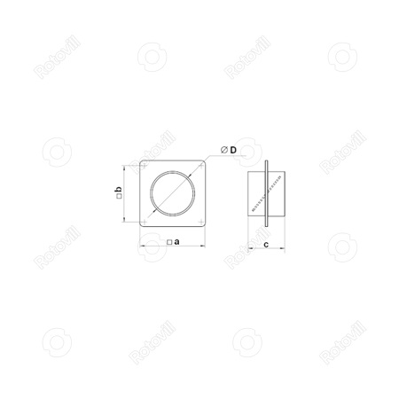 LÉGCSŐ SZERELŐLEMEZ- 3531 (151mm) VISSZACSAPÓSZELEPPEL