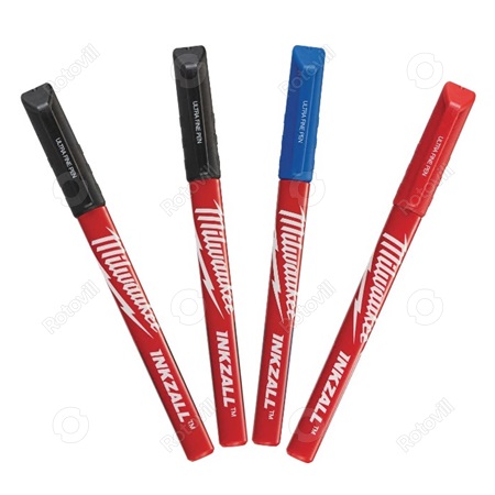 MILWAUKEE INKZALL  FILCTOLL 0,6mm vékony, tartós hegyű színes (4 darabos kiszerelés)