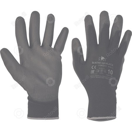 MUNKAVÉDELMI KESZTYŰ FF BUNTING LIGHT, fekete, 11-es