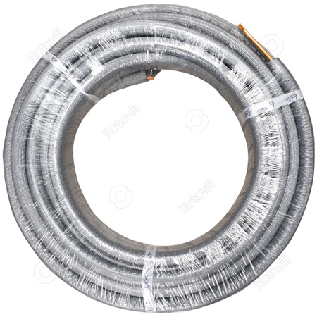 RÉZCSŐ HŐSZIVATTYÚ 3/8"x1 mm 19mm-es UV ÁLLÓ SZIGETELÉSSEL  LEEDS Silver