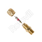 RÉZCSŐ KÖZCSAVAR (szelepház közcsavar) 1/4"-6mm x -1/4"NPT-6mm