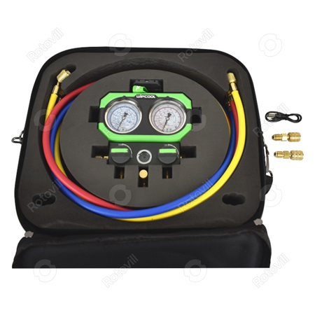 SZERVÍZCSAPTELEP SZETT WIPCOOL  MG68-3K  2 UTAS R290/R410A/R32/R600a  (D=60 mm,3x1/4-ES 150 cm TÖMLŐ SZETTEL)