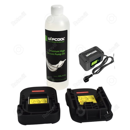 VÁKUUMSZIVATTYÚ SZETT WIPCOOL 2F1BRK 71L/perc (Ajándék Milwaukee+Makita adapterrel,tárolóládával,BC-18 átalakítóval)