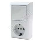 VÁLTÓKAPCSOLÓ + DUGALJ, BUSINESS LINE, (felületre szerelhető, beltéri kivitel, fehér)